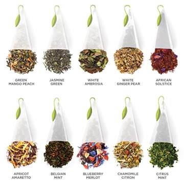 Tea Forte Warming Joy Tea Advent Calendar, Holiday Tea Gift Set of 24 Pyramid Infuser Tea Bags with Numbered Calendar, Variety Pack of 24 Assorted Premium Loose Leaf Tea Bags