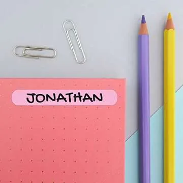 50 Personalized Adhesive Labels to Mark Objects 2.3 x 0.4 in. Waterproof Stickers to Mark School Supplies, Books, kindergartens Goods, Summer Camps, Children's Toys, etc.