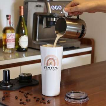 Nana Coffee Tumbler - 22oz - Nana Cup - Best Nana Gifts for Christmas, Birthday, Mothers Day - Nana Tumbler Cup - Nana Mug - New Nana Gifts - Nana Christmas Gifts from Kids, Grandkids, Grandchildren