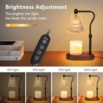Engpure Candle Warmer Lamp with Dimmer 2 Bulbs, Candle Warmer with Timer Adjustable Height for Scent...