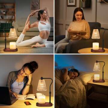 Engpure Candle Warmer Lamp with Dimmer 2 Bulbs, Candle Warmer with Timer Adjustable Height for Scented Wax Jar Candles, Gifts for Women Mom New Home, Christmas Gifts for Woemn Mothers Day, Birthday