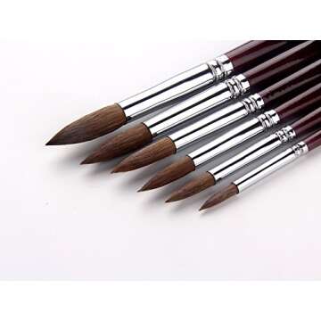 Artist Paint Brushes Superior Sable Watercolor Brush Set