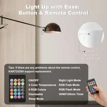 KARTOOSH Rechargeable Battery Operated Light Bulbs, E26 Detachable LED Bulb with Remote Control, 60W Equivalent, 400Lum, 4 Color Temperatures, RGB, Emergency Light Bulbs for Home, Outdoor, 2 Pack