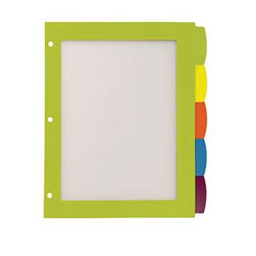 Avery Ultralast Big Tab Plastic Dividers for 3 Ring Binders, 5-Tab Set, Multicolor with White Labels...