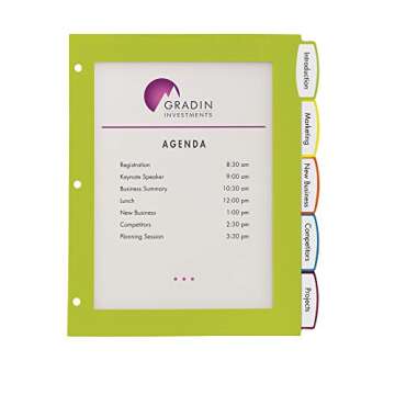 Avery Ultralast Big Tab Plastic Dividers for 3 Ring Binders, 5-Tab Set, Multicolor with White Labels, 1 Set (24900)
