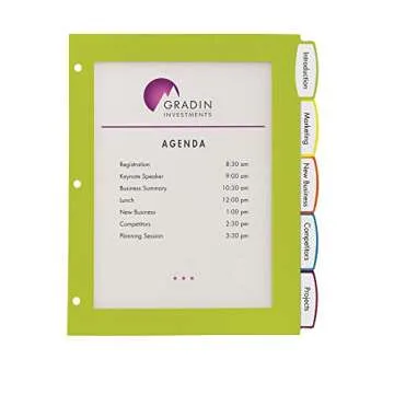 Avery Ultralast Big Tab Plastic Dividers for 3 Ring Binders, 5-Tab Set, Multicolor with White Labels, 1 Set (24900)