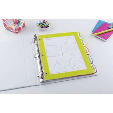 Avery Ultralast Big Tab Plastic Dividers for 3 Ring Binders, 5-Tab Set, Multicolor with White Labels, 1 Set (24900)