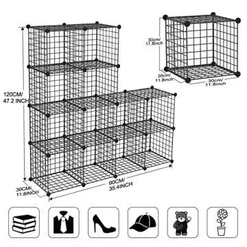 TUMUCUTE 12-Cube Modular Organizer for Stylish Storage