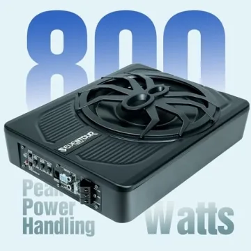 Seventour 10" 800W Slim Under Seat Car Subwoofer with LED