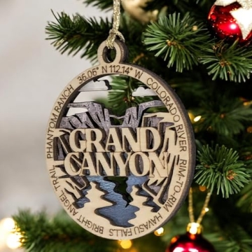 Grand Canyon National Park 3" Handcrafted Wooden Ornament - Colorado River Scene