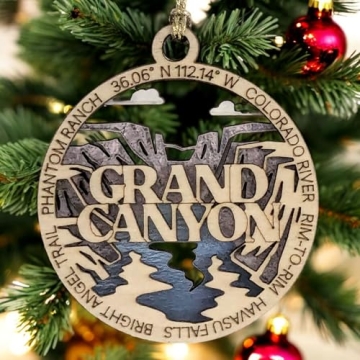 Grand Canyon Handcrafted Christmas Ornament - 3"