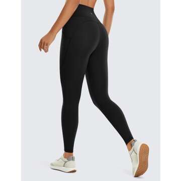 CRZ YOGA Womens Brushed Naked Feeling Workout Leggings 25" - High Waisted Gym Athletic Tummy Control...