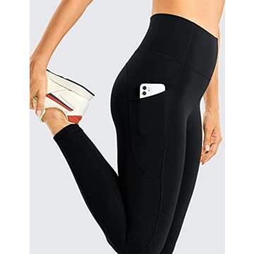 CRZ YOGA Women’s High Waisted Brushed Leggings with Pockets