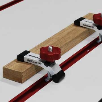 Milescraft 4035 Hold Down 100 2 Pack T-Track Mini Hold Down Clamp. 3-1/8" L x 5/8" W, Anodized Heavy Duty T Track Clamps for Woodworking