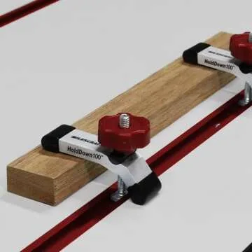 Milescraft 4035 Hold Down 100 2 Pack T-Track Mini Hold Down Clamp. 3-1/8" L x 5/8" W, Anodized Heavy Duty T Track Clamps for Woodworking