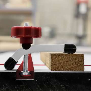 Milescraft 4035 Hold Down 100 2 Pack T-Track Mini Hold Down Clamp. 3-1/8" L x 5/8" W, Anodized Heavy Duty T Track Clamps for Woodworking