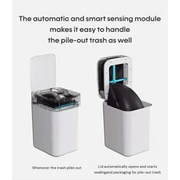 TOWNEW T1S 4.1 Gallon Automatic Self-Sealing and Self-Changing, Motion Sense Activated Trash Can, 2024 Upgrade Smart Garbage Can with Lid for Kitchen Bathroom Office, White