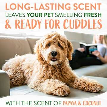 TropiClean Papaya Dog Perfume Spray Long Lasting | Naturally Derived Odor Removing Dog Deodorizing Spray | Cat Friendly | Made in USA | 8 oz.
