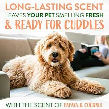 TropiClean Papaya Dog Perfume Spray Long Lasting | Naturally Derived Odor Removing Dog Deodorizing Spray | Cat Friendly | Made in USA | 8 oz.
