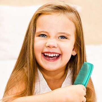 Leinuosen 12 Pieces Hair Combs Set Pocket Plastic Fine Tooth Dressing Comb for Women and Men, Peines Para Cabello(Cyan-blue)