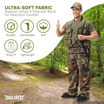 TrailCrest by Treel Highland Timber Open Bottom Lounge Hunting Sweatpants, Camo, Large