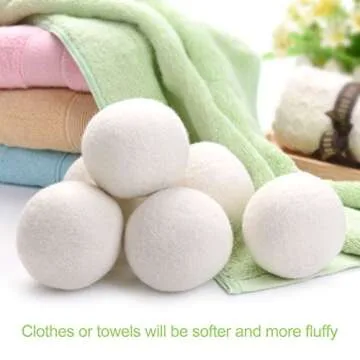 GUOXUAN Wool Dryer Balls 6-Pack, XL Size Premium Reusable Best Natural Fabric Softener,Gift Se