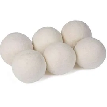 GUOXUAN Wool Dryer Balls 6-Pack, XL Size Premium Reusable Best Natural Fabric Softener,Gift Se