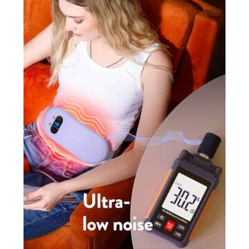 FSA HSA Eligible Heating Pad, Portable Cordless Menstrual Heating Pad with 6 Heat Levels and 6 Massage Modes, Heating Pad for Period Cramps, Back Pain 3s Fast Heating Gift for Women and Girl(Purple)