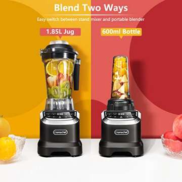 AMZCHEF Professional Blenders for Kitchen, 1800 W Smoothie Blender with 2 Blend Way, 4 Functions and...