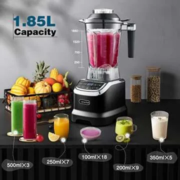 AMZCHEF Professional Blender: 1800W Versatile Kitchen Companion