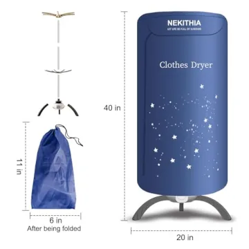 Portable Clothes Dryer - 900W Fast Drying Compact Solution