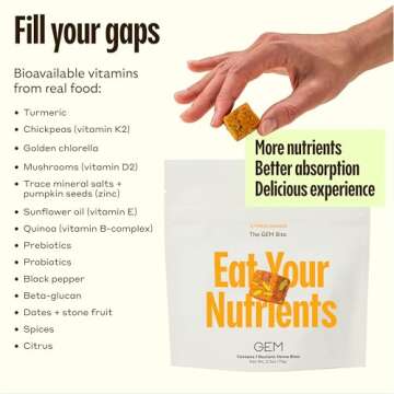 GEM Daily Multivitamin for Women & Men, Supports Gut, Skin, Brain, Bone, & Immunity, with Folic Acid...