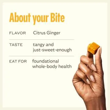 GEM Daily Multivitamin for Women & Men, Supports Gut, Skin, Brain, Bone, & Immunity, with Folic Acid, Vitamin D, zinc, Vitamin B, K, Folate, 20+ Vitamins & Minerals (Citrus Ginger, 28 Servings)