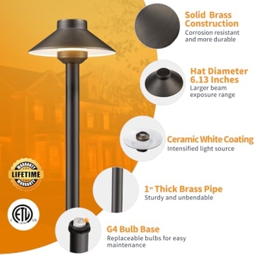 Gardenreet Outdoor Brass Pathway Lights for Elegant Lighting