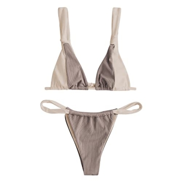 ZAFUL Women's Sexy Push-up Bandage Bikini Criss Cross Swimsuits Cheeky Two Pieces Swimwear