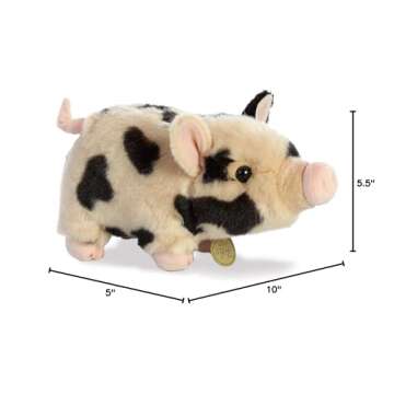 Aurora® Adorable Miyoni® Tots Pot-Bellied Piglet Spotted Stuffed Animal - Lifelike Detail - Cherished Companionship - Pink 11 Inches