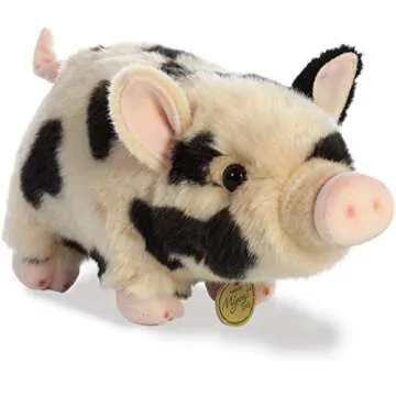 Aurora® Adorable Miyoni® Tots Pot-Bellied Piglet Spotted Stuffed Animal - Lifelike Detail - Cherished Companionship - Pink 11 Inches