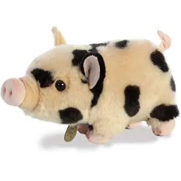 Aurora® Adorable Miyoni® Tots Pot-Bellied Piglet Spotted Stuffed Animal - Lifelike Detail - Cherished Companionship - Pink 11 Inches