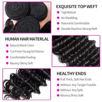 Deep Wave Human Hair Bundles for Stunning Styles 12A