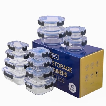 Buy MFY Airtight Glass Storage Containers - 12-Pack Set