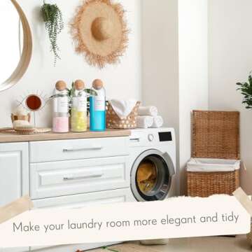 Sunnychicc Elegant Laundry Storage Glass Containers 3 Pcs