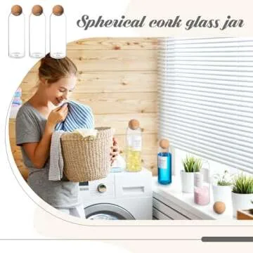Sunnychicc Elegant Laundry Storage Glass Containers 3 Pcs