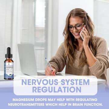 iMATCHME Magnesium Glycinate Liquid, Magnesium Complex Supplement with Omega3, L-Theanine and Vitamin for Calm, Sleep Support, Muscle Relief, Non GMO, Blueberry Flavor, 2 Fl Oz