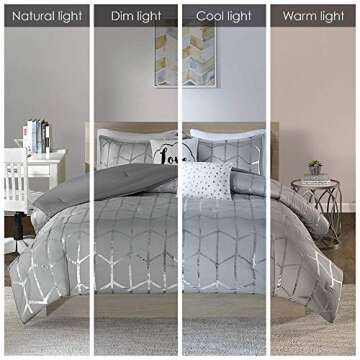 Intelligent Design Raina Full / Queen Comforter Set, Soft Microfiber Comforter Set Queen, Modern Geo...