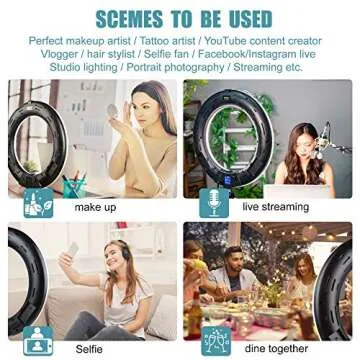 VILTROX 45W 3400LM 18 Inch Ring Light Kit with Stand,Tall LED Streaming Lights Circle Ring Light Ringlight for Beauty Shooting Video Recording Conferencing