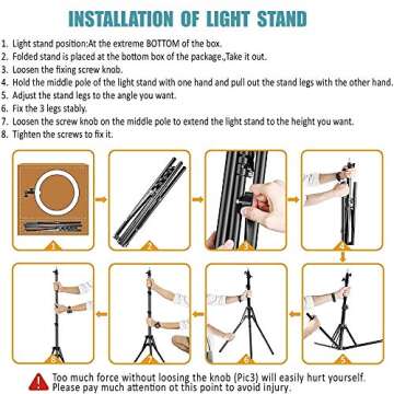 VILTROX 45W 3400LM 18 Inch Ring Light Kit with Stand,Tall LED Streaming Lights Circle Ring Light Ringlight for Beauty Shooting Video Recording Conferencing