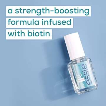 essie Nail Care, 8-Free Vegan, Here To Stay Base Coat, long-lasting nail polish, 0.46 fl oz