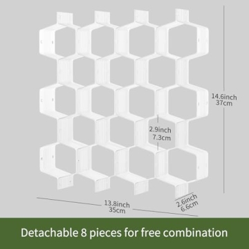 Kocuos Adjustable Honeycomb Drawer Organizer for Socks