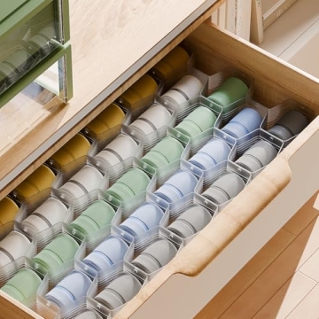 Kocuos Adjustable Honeycomb Drawer Organizer for Socks