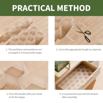 Kocuos Adjustable Honeycomb Drawer Organizer for Socks